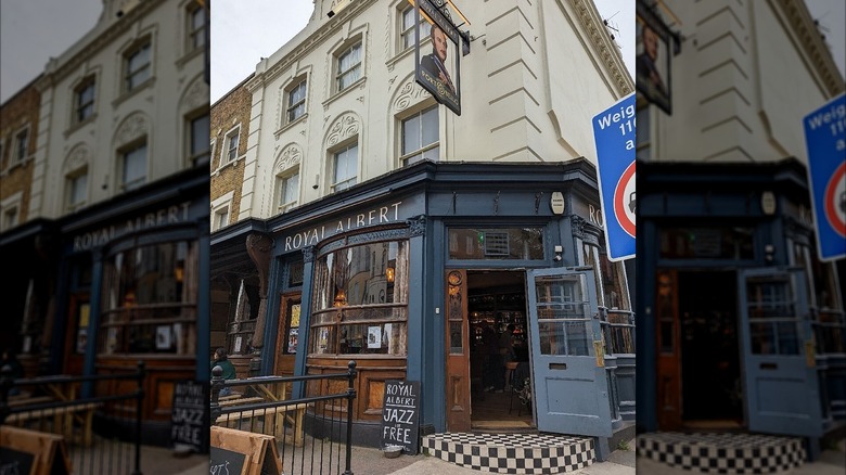 The facade of the Royal Albert pub in London