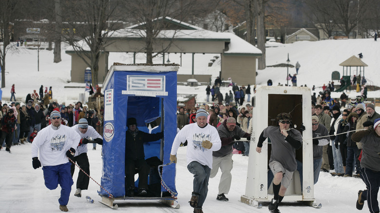 Outhouse races, Lake George