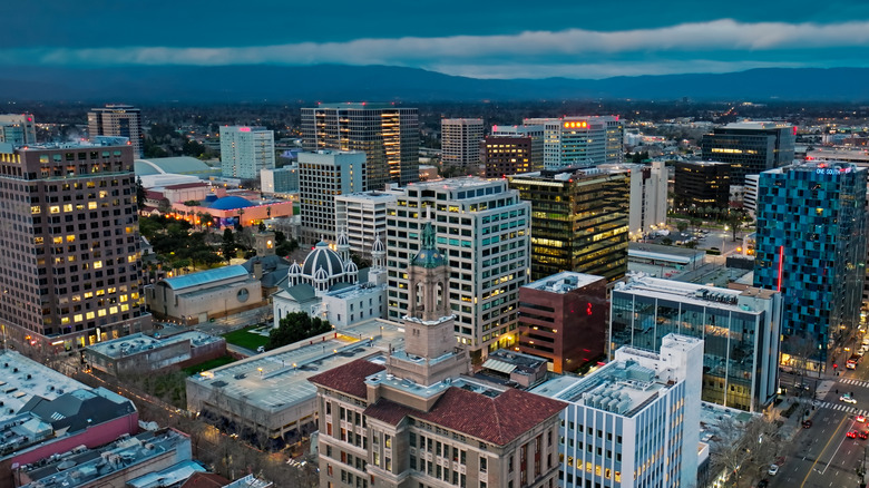 Sunrise image of downtown San Jose