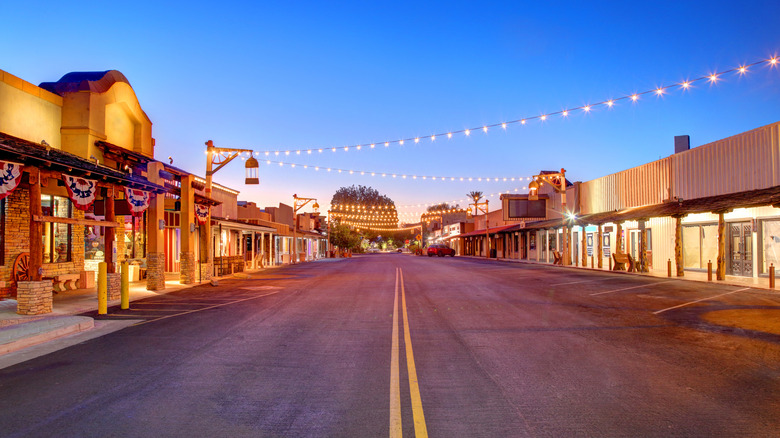 View of downtown Scottsdale after sunset