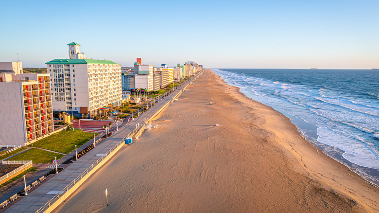 Overhead view of the Virginia Beach shoreline