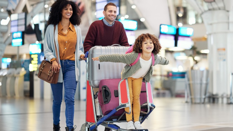 A family in the airport 