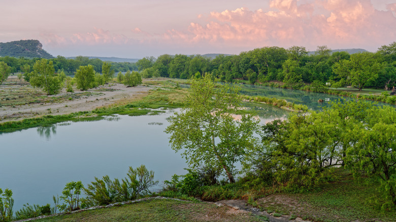South Llano River at sunset