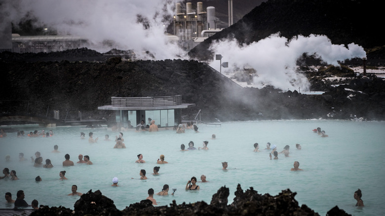 people in Iceland's Blue Lagoon