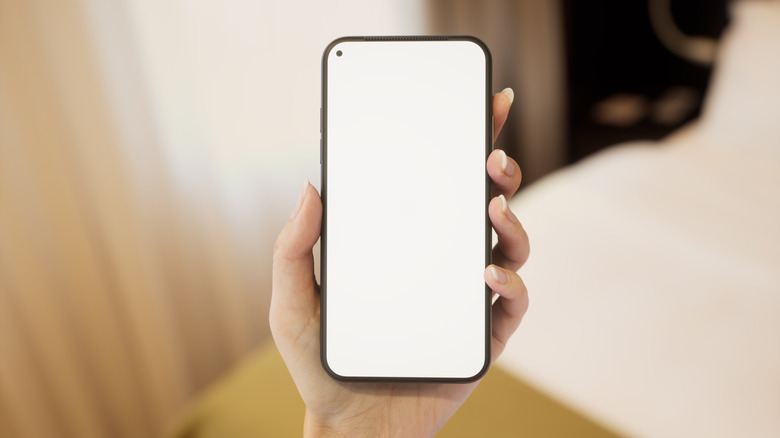 A cellphone in a hotel room