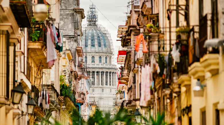 View down streets in Havana 