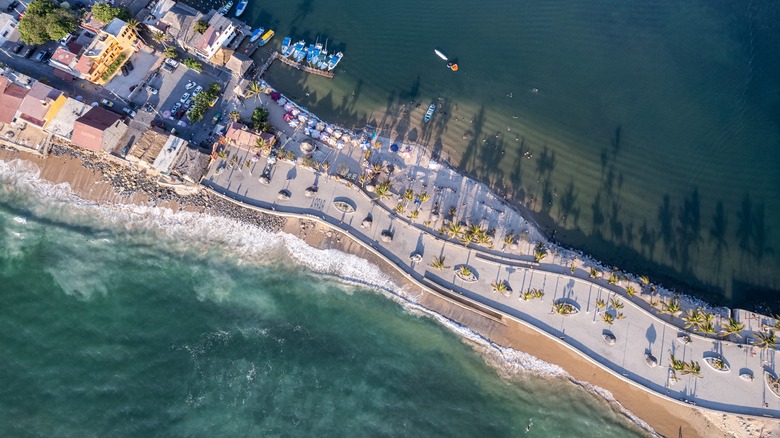 Aerial view of Melaque Beach