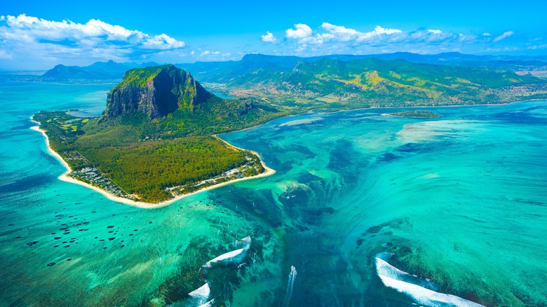 Aerial view of Mauritius island