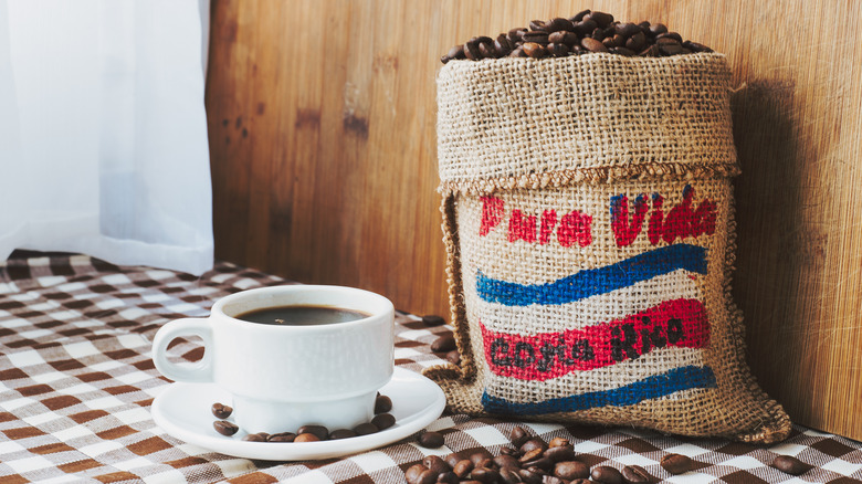 pura vida coffee bean sack