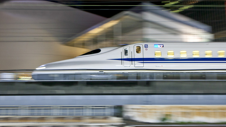 A bullet train in Tokyo, Japan