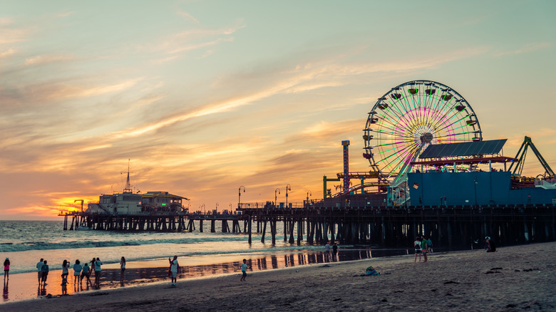 Santa Monica Pier at sunset 