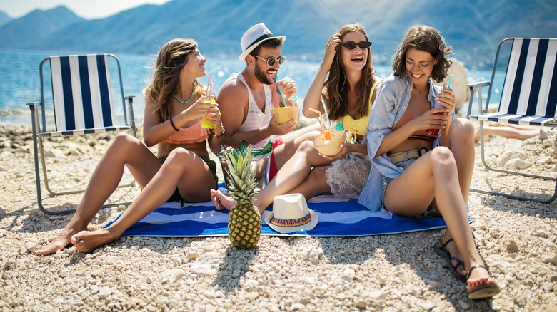 people on a beach