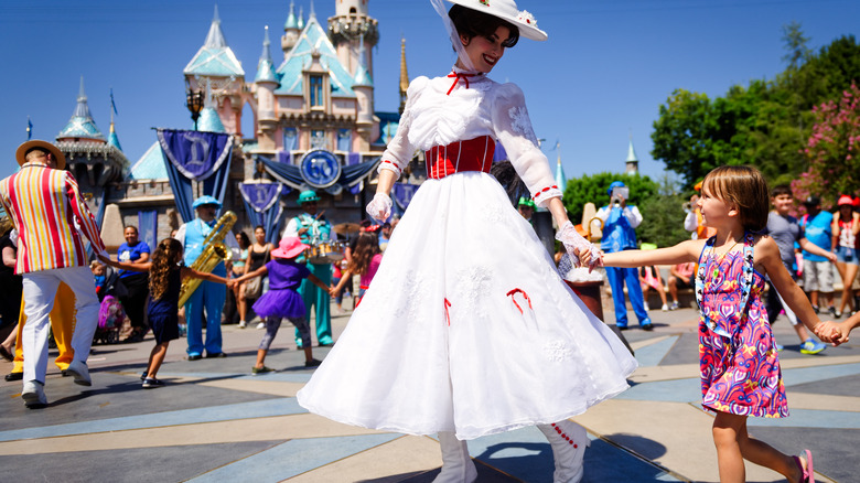 Mary Poppins with Disneyland guest