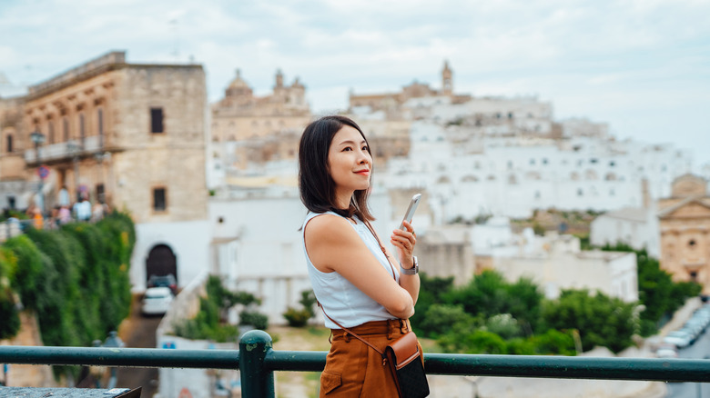 Female traveler in Puglia, Italy