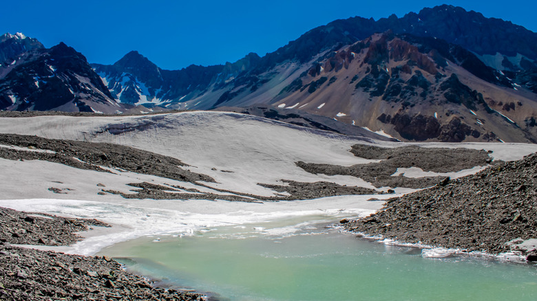 A volcano in the Cajón del Maipo region of Chile