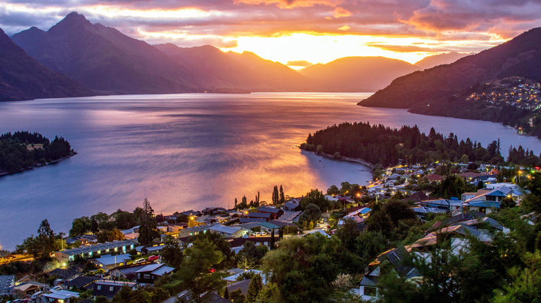 The mountains towering over Queenstown, New Zealand