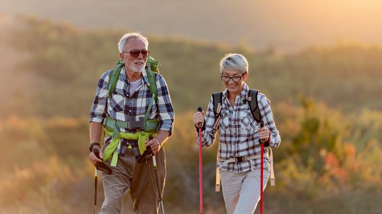 Senior couple on a hike