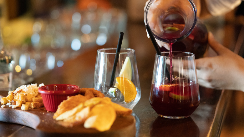 bartender making sangria
