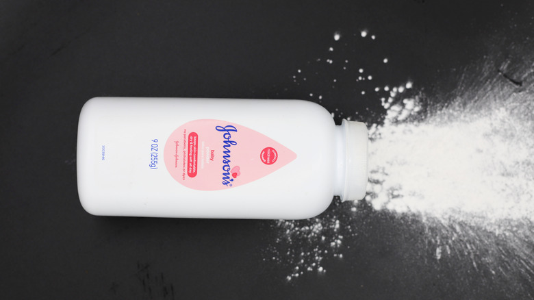 Baby powder spilled on a table