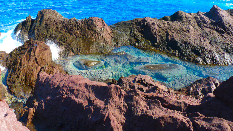 Gorgeous tide pools on Saba island