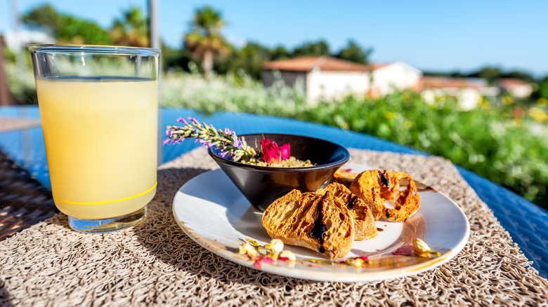 pastis and appetizer in French Riviera