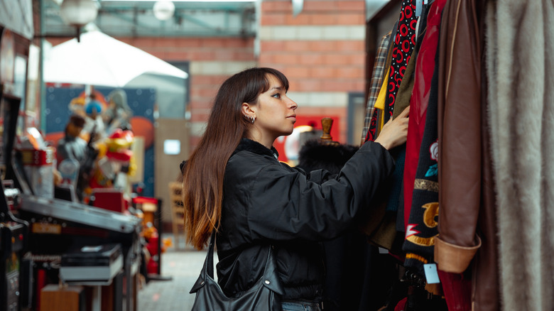 Woman shopping vintage