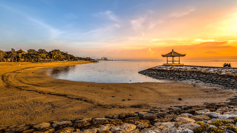 The sunrise at Karang Beach in Bali, Indonesia
