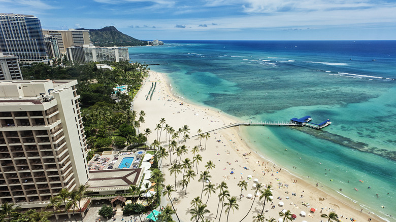 Beach resorts on Hawaii Island.