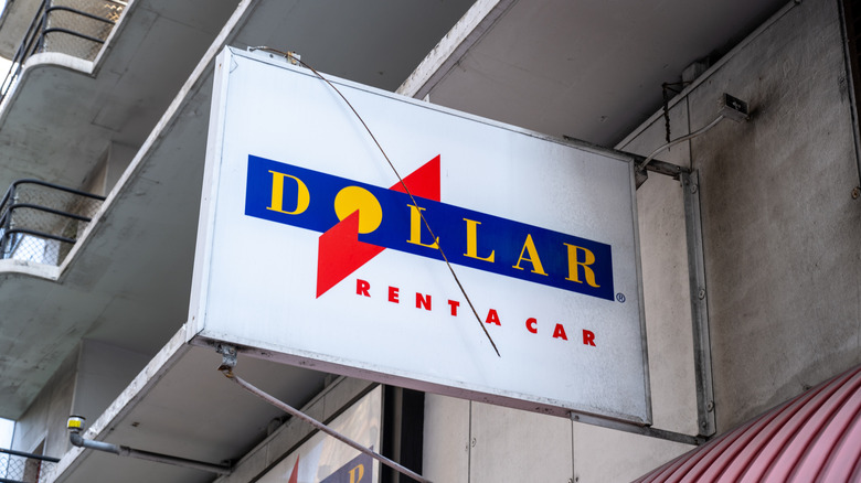 Dollar car rental sign