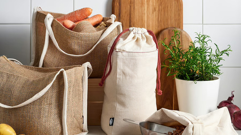 IKEA natural fiber bags