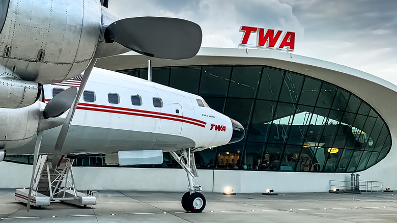 twa hotel with plane