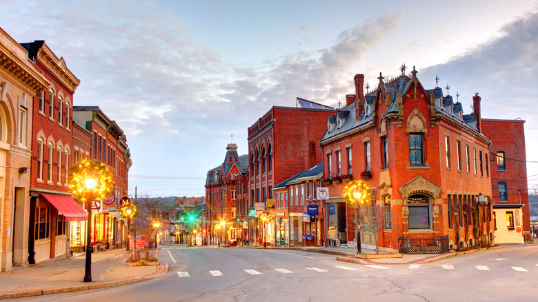 The downtown area of Belfast, Maine
