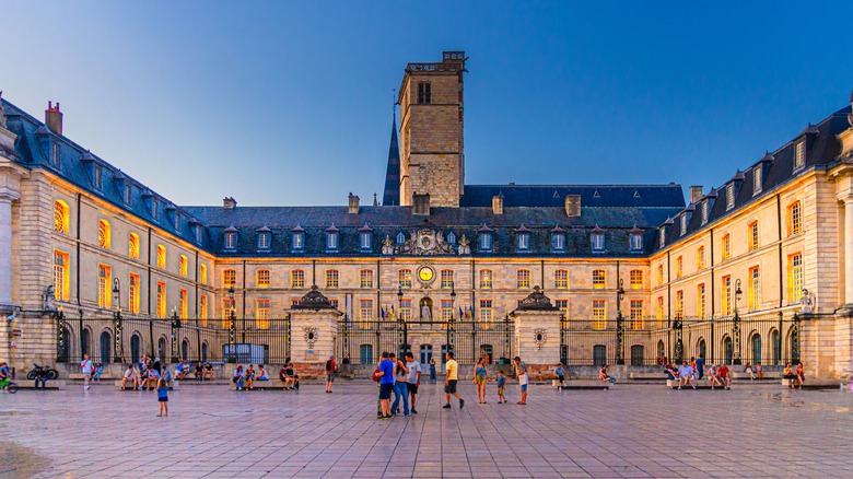 A palace viewed from the courtyard in Dijon
