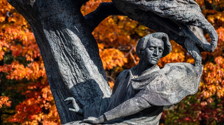 Fryderyk Chopin monument in Lazienki Park in Warsaw, Poland