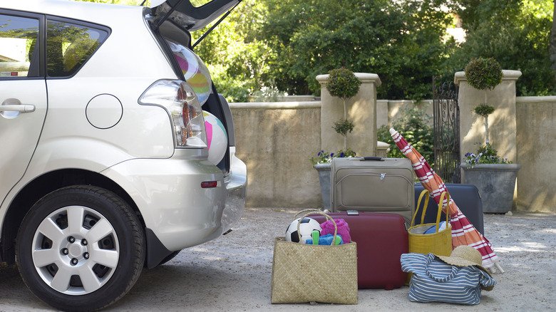 An open trunk and bags 