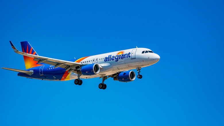 Allegiant airplane in the sky