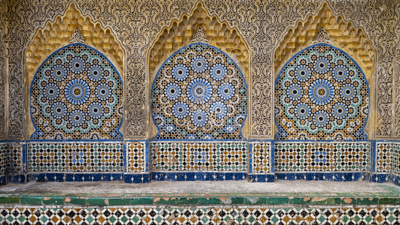 M+osaics in the Kasbah historic area of Tangier