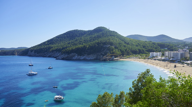 Aerial view of Ibiza beach