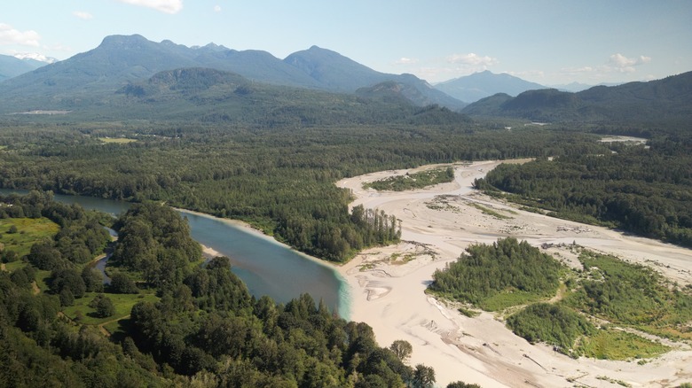 Aerial view of the Sauk River in Washington State