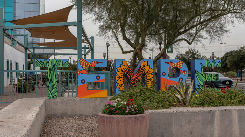 colorful Tempe sign at ASU