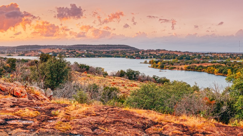Sunset at lake