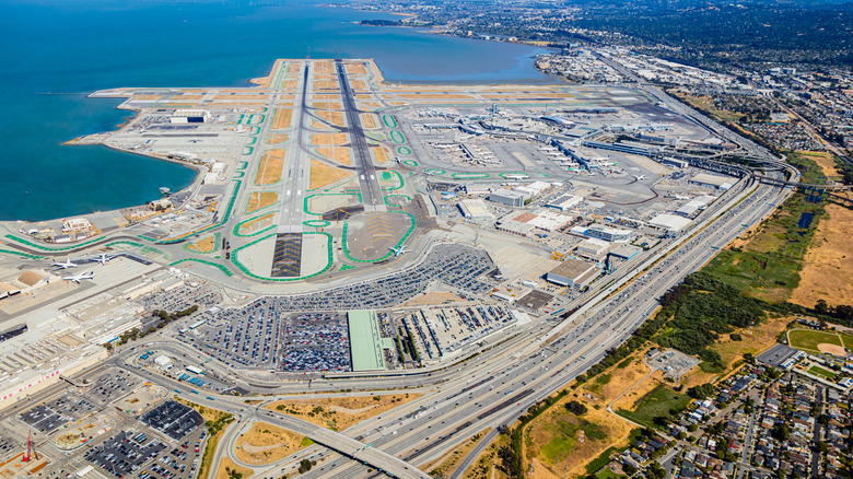 aerial view of San Francisco International Airport