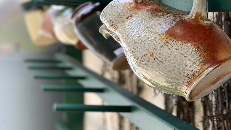 Pottery for sale at a Val-David artisans' market