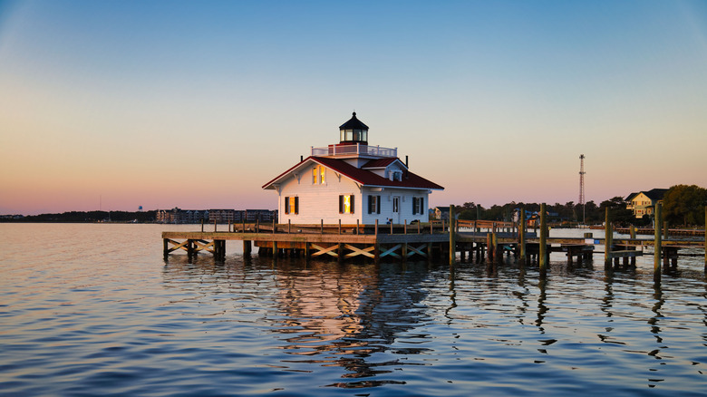 building on pier on water