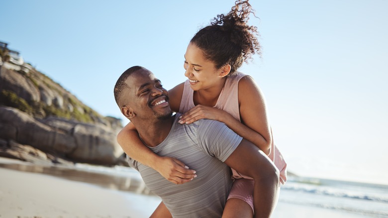 couple walking on beach