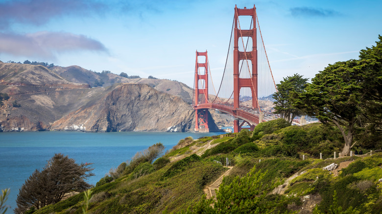 Beautiful view of Golden Gate Bridge in San Francisco Bay