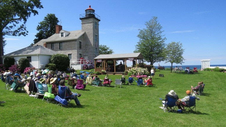 Visitors at the Sodus Bay Lighthouse Museum NY