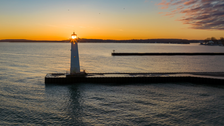 Light house in the evening