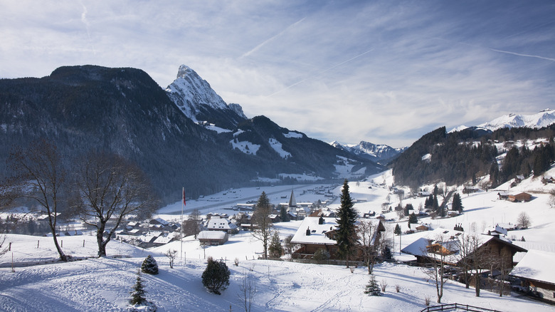 Gstaad in winter, Switzerland