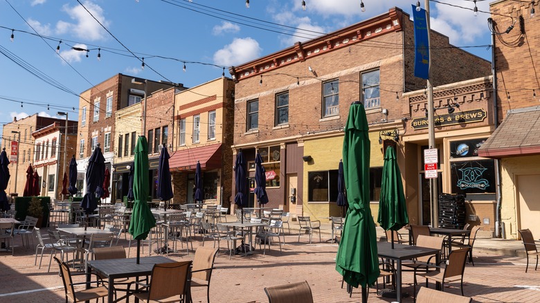 downtown buildings in Woodstock Square, Illinois